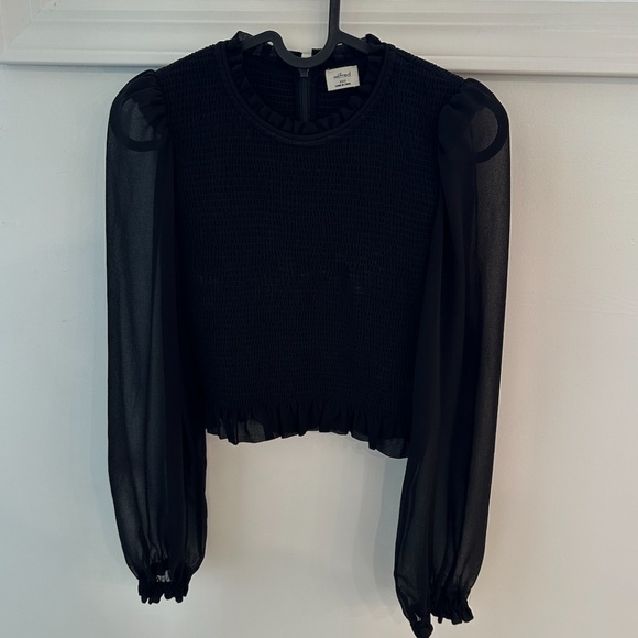 Aritzia Wilfred Tempest Blouse Black Chiffon size XXS - Picture 4 of 6